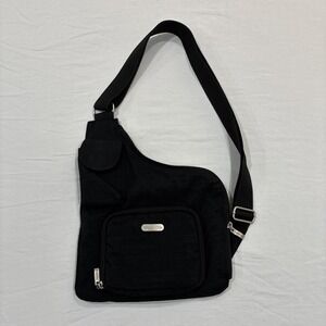 Baggallini Black Nylon Crossbody Travel‎ Bag Multiple Pockets Adjustable Strap